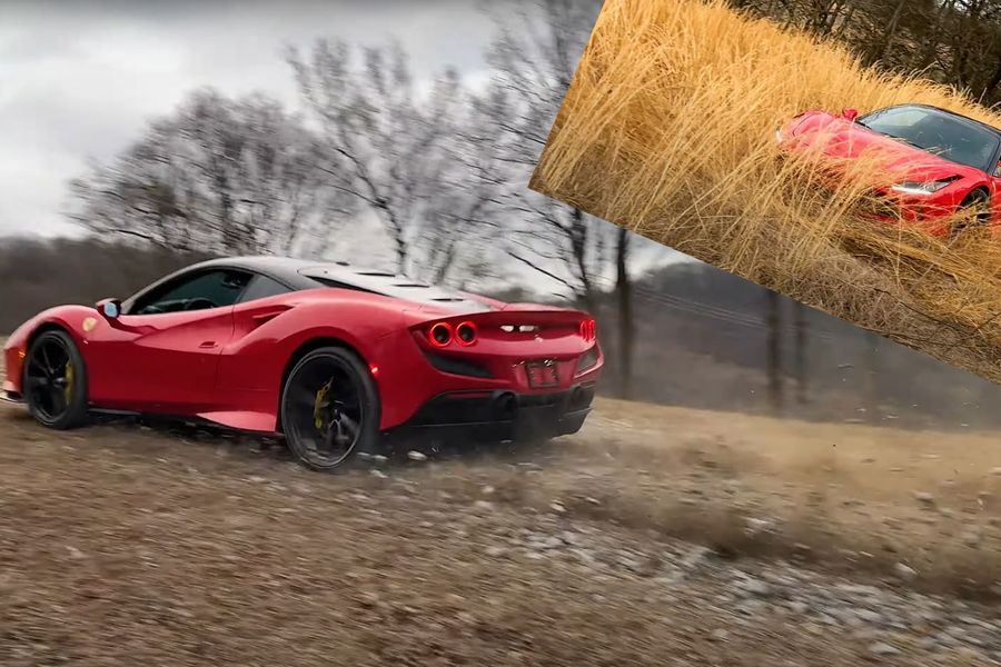 Ferrari F8 Tributo used as rally car doesn't mind getting dirty