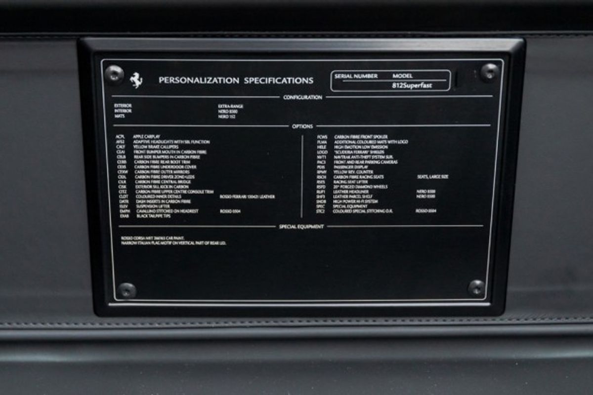 FERRARI 812 SUPERFAST COUPE 6.5 BCE 2DR SEMI AUTOMATIC