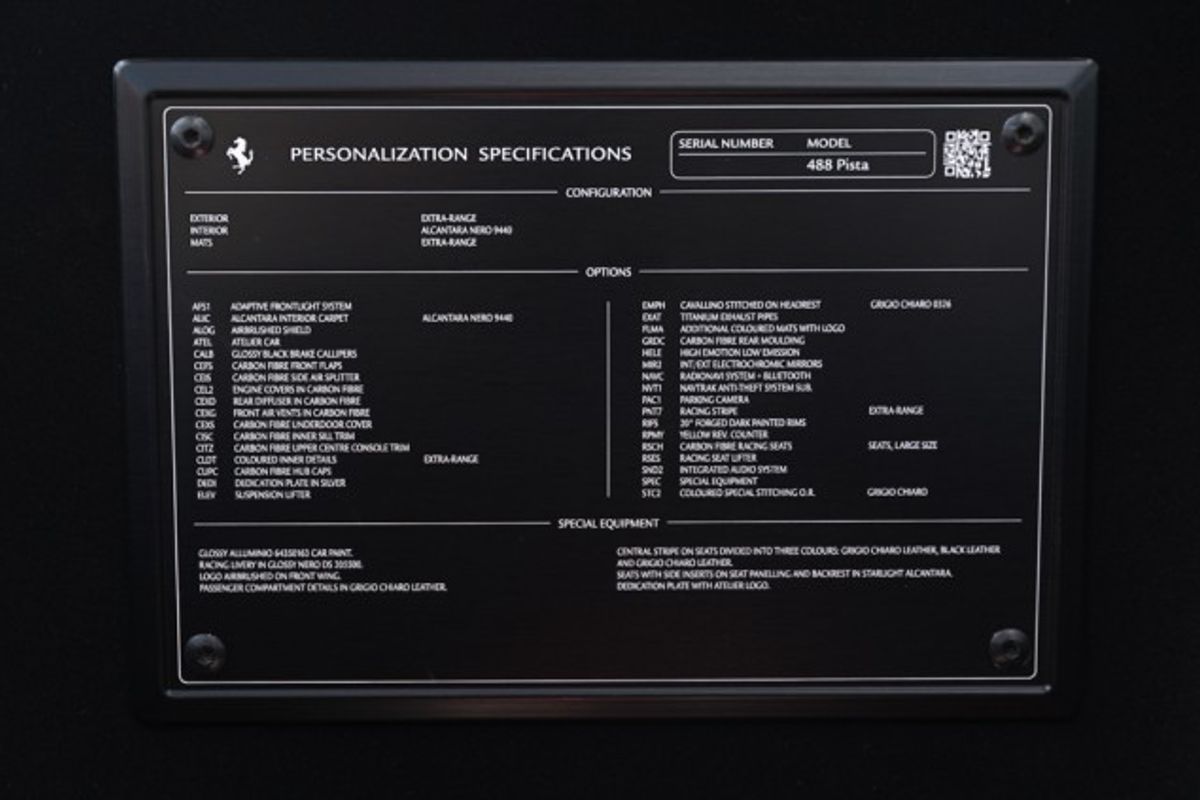 FERRARI 488 PISTA VS COUPE 3.9 VS 2DR SEMI AUTOMATIC