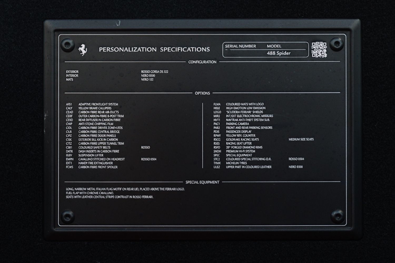 FERRARI 488 CONVERTIBLE 3.9 SPIDER 2DR SEMI AUTOMATIC