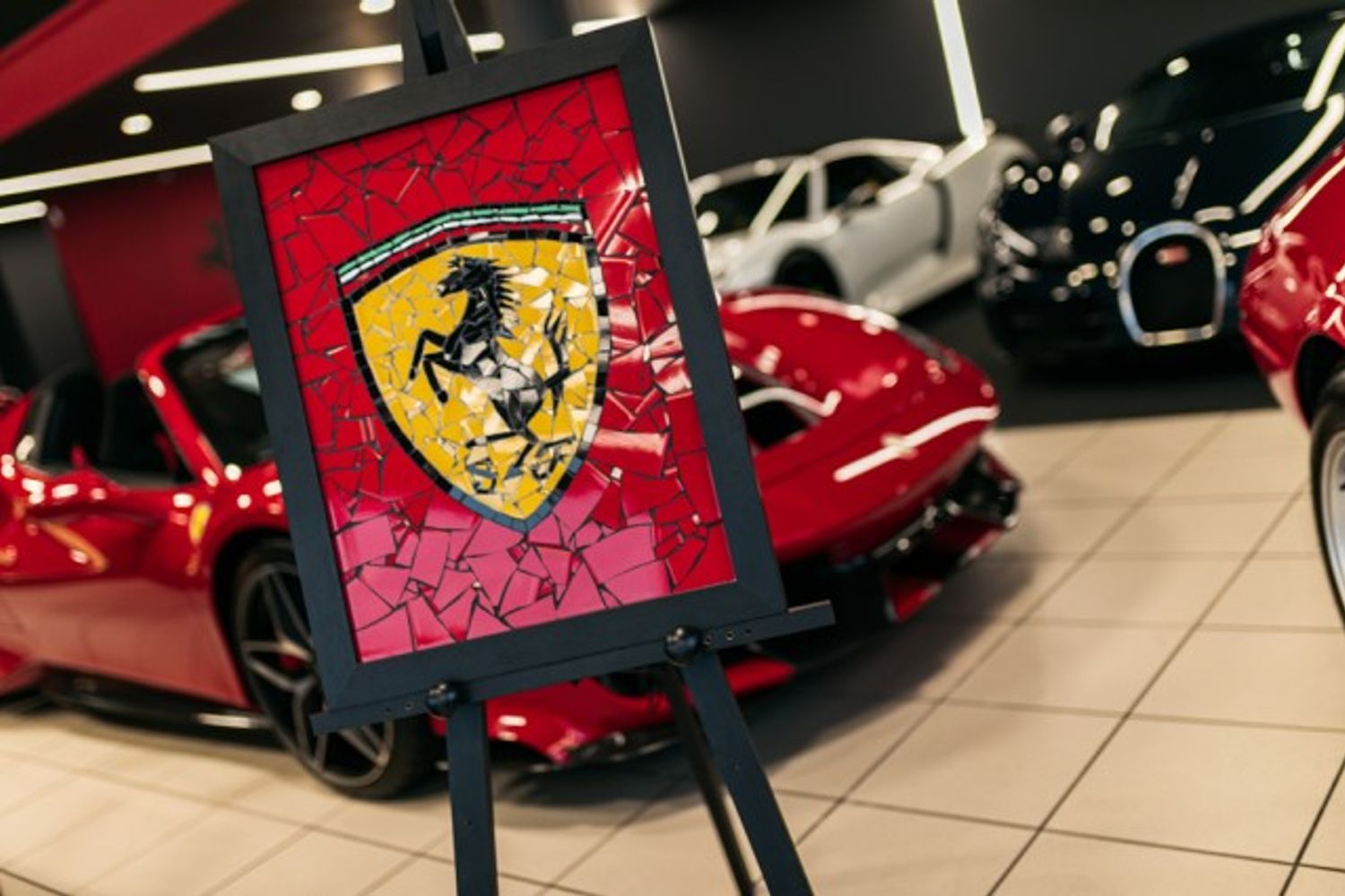 FERRARI Prancing Horse Mosaic Original Art