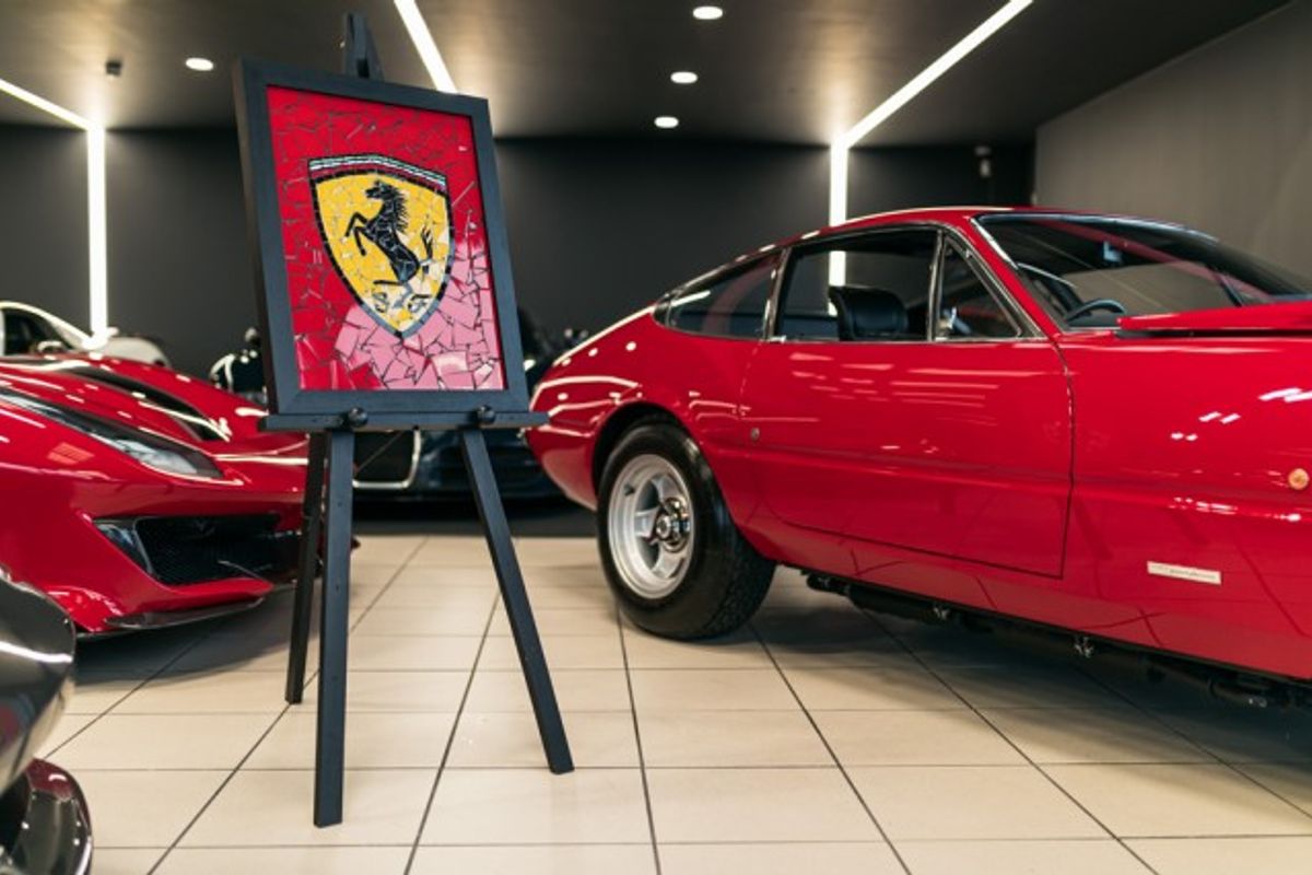 FERRARI Prancing Horse Mosaic Original Art