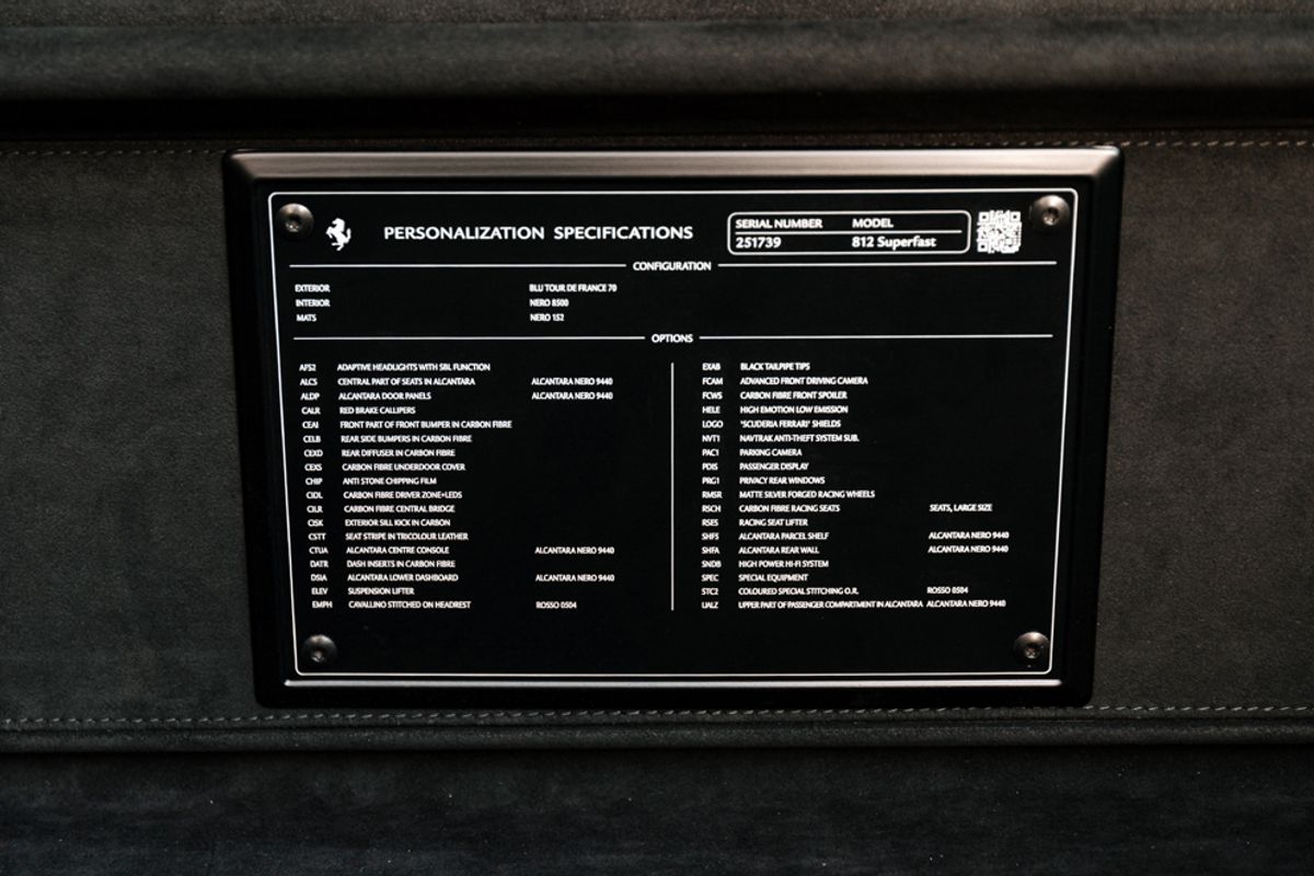 FERRARI 812 SUPERFAST COUPE 6.5 BCE 2DR SEMI AUTOMATIC
