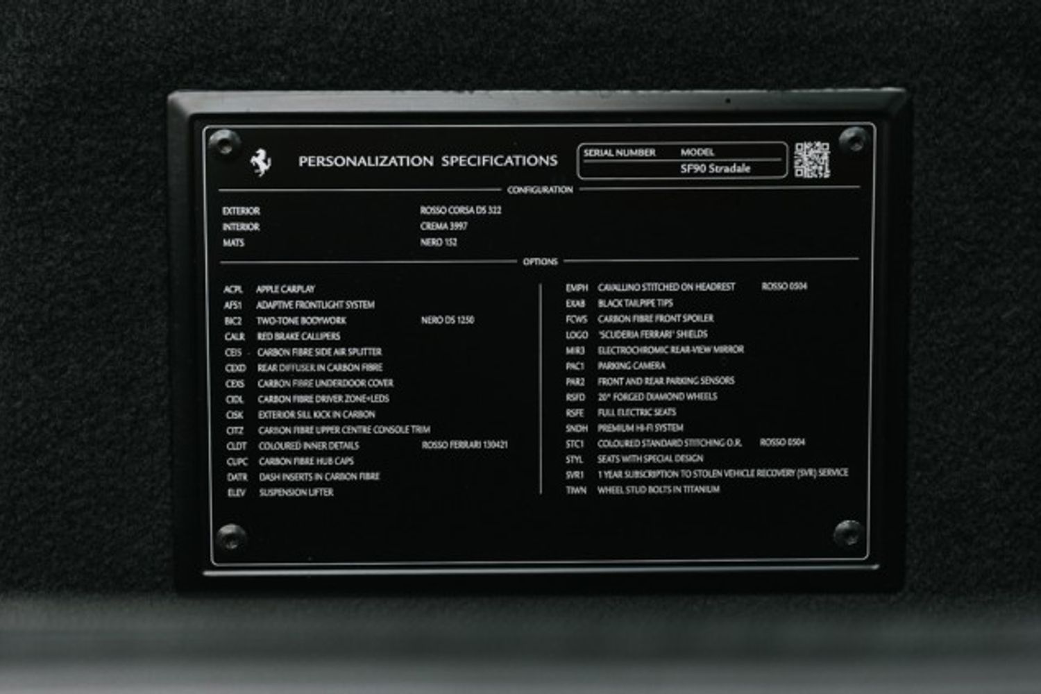 FERRARI SF90 PETROL/ELECTRIC COUPE 4.0 STRADALE 2DR SEMI AUTOMATIC
