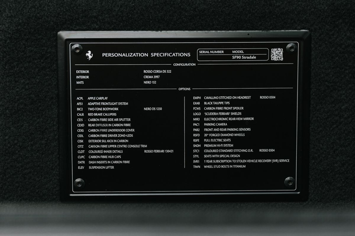 FERRARI SF90 PETROL/ELECTRIC COUPE 4.0 STRADALE 2DR SEMI AUTOMATIC