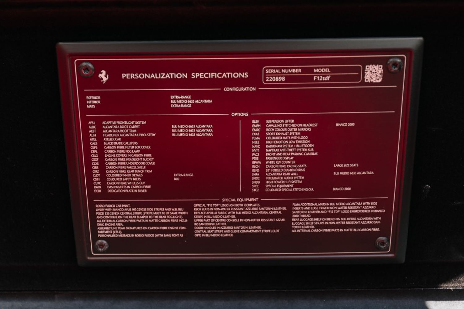 FERRARI F12BERLINETTA COUPE 6.3 TDF 2DR SEMI AUTOMATIC